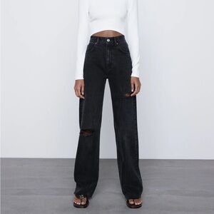 Zara Black Wide Leg Jeans